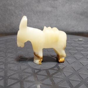 Vintage Hand-Carved Onyx Stone Donkey Figurine Burro Mule